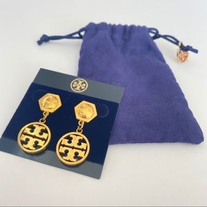 NWT Tory Burch Circle Logo Earring
